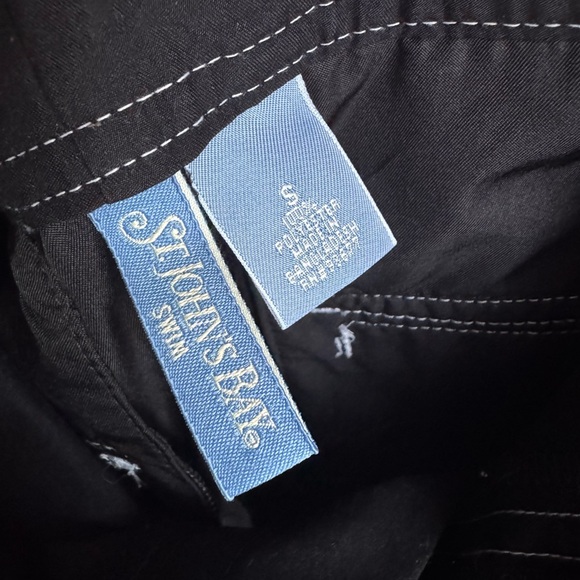 St. John's Bay Black Shorts with White Stitching swimwear - Picture 4 of 5